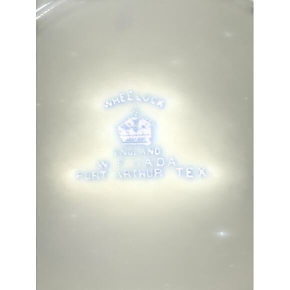 Wheelock England Flow Blue Picturesque Port Arthur Texas Vintage Souvenir Plate - Picture 7 of 7